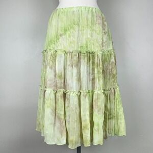 Womens Fairy Ethereal Whimsical Festival Ren Faire Skirt Sz 10 Shimmer Green